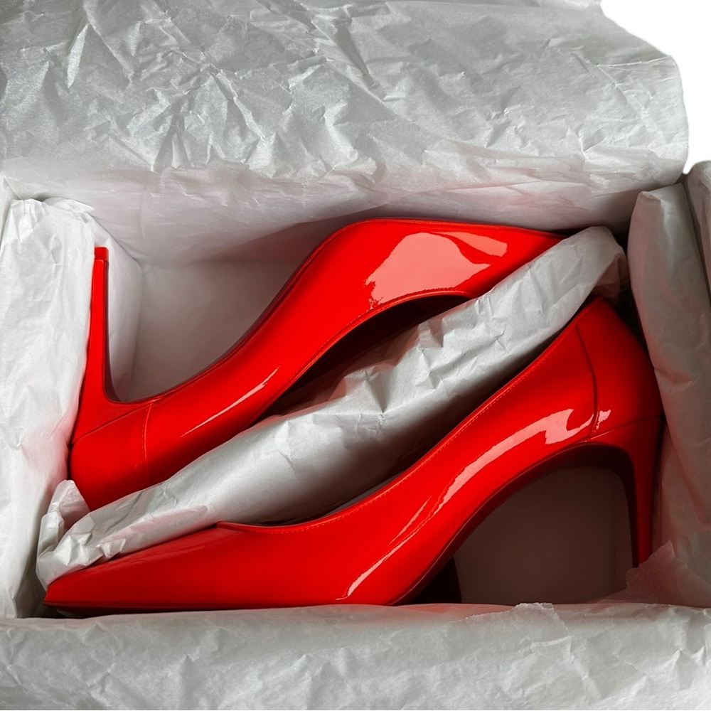 Neon orange Christian Louboutin Sporty Kate 85 (low heel) - Picture 6 of 13
